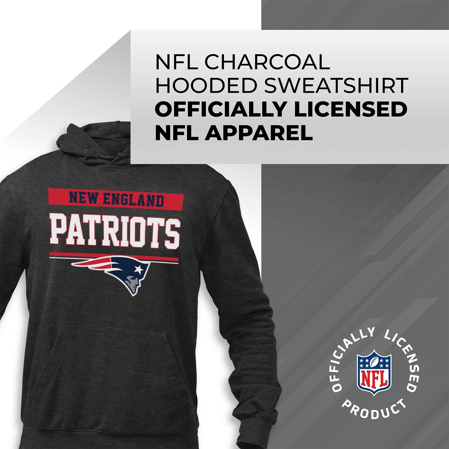 NFL Team Fan Apparel - Men's Charcoal Hooded Sweatshirt for Game Day | Cotton Polyester Blend | Stay Warm & Show Team Spirit | Perfect for Football Games, Tailgating & Casual Wear