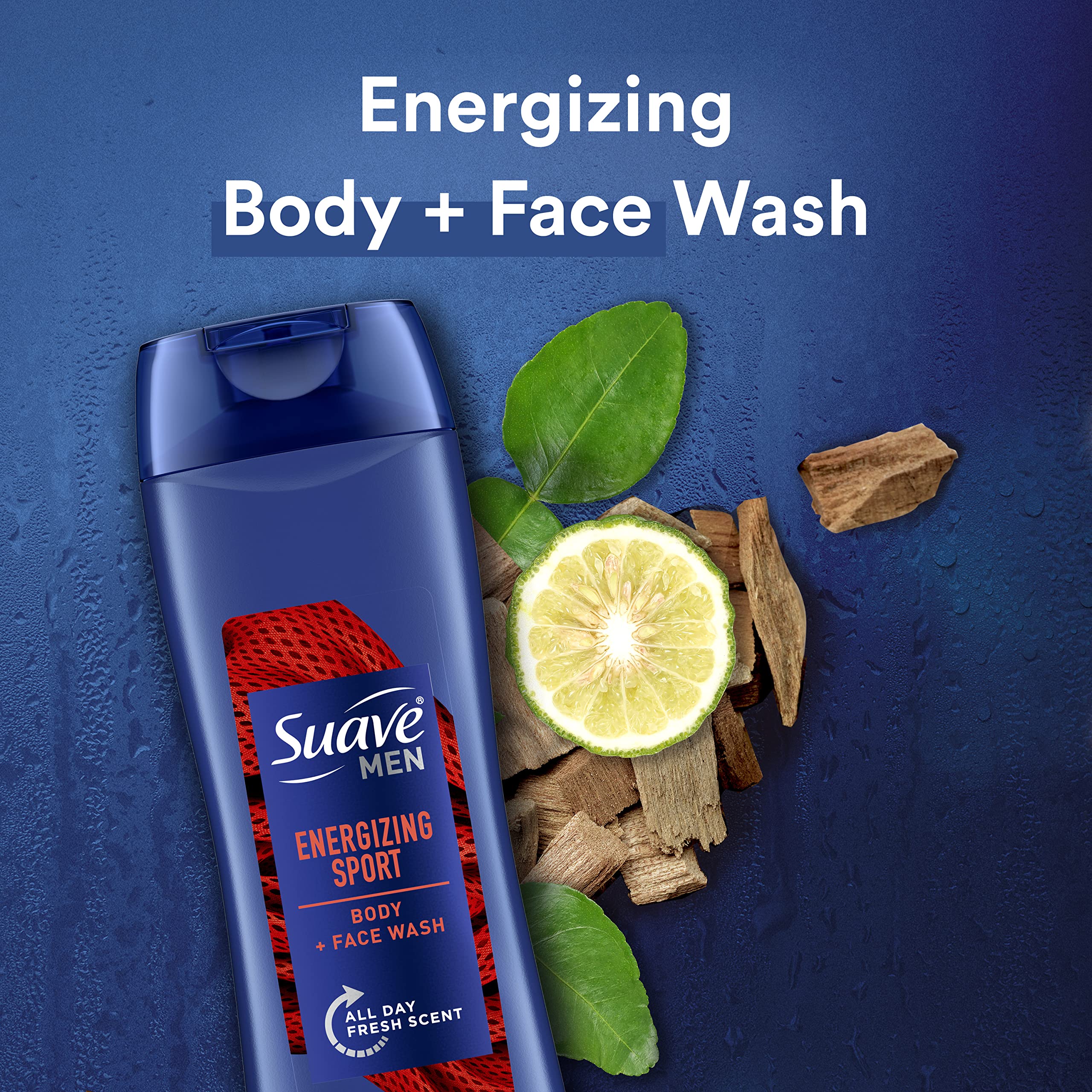 Suave Men's Sport Fragrance Body Wash & Shower Gel - 15 oz | Daily Hydrating Cleanser for Active Men | Gym, Post-Workout & Everyday Use