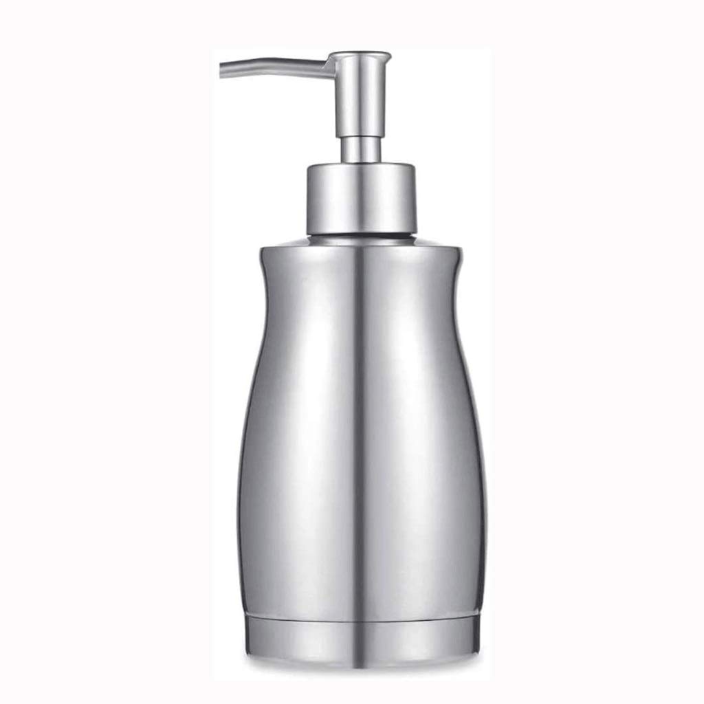 Stainless Steel Soap Dispenser Bottle 450ml - Manual Lotion & Shampoo Dispenser for Bathroom, Kitchen Sink - Durable Pump Bottle for Shower Gel, Hand Soap & Liquid Soap - Perfect for Home, Hotel & Spa Use