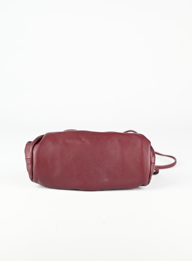 Bottega Veneta Micro Pouch Bordeaux Leather Crossbody Bag for Women - Perfect for Evening Parties, Date Nights & Travel Accessories