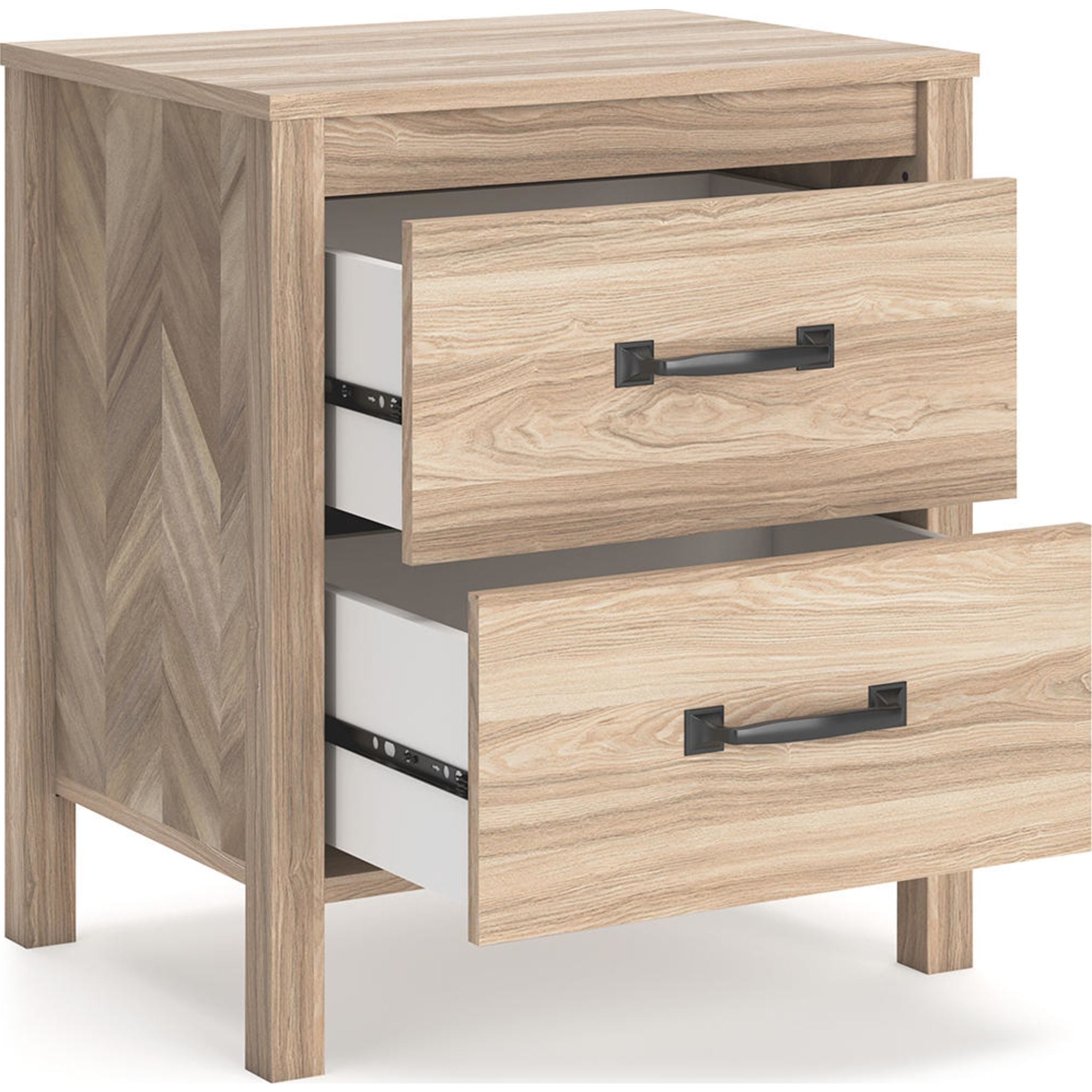 Battelle Modern Nightstand in Tan - Stylish Bedside Table for Bedroom, Living Room, or Guest Room