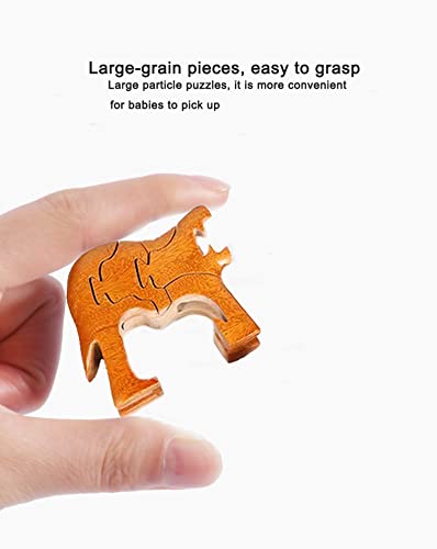 YOVQNMX Wooden Animal Puzzle Toys - Elephant Shape Brain Teaser Game for Kids, Montessori Learning & Educational Block Puzzle - Perfect for Birthday Gifts, Classroom Activities & Family Game Night