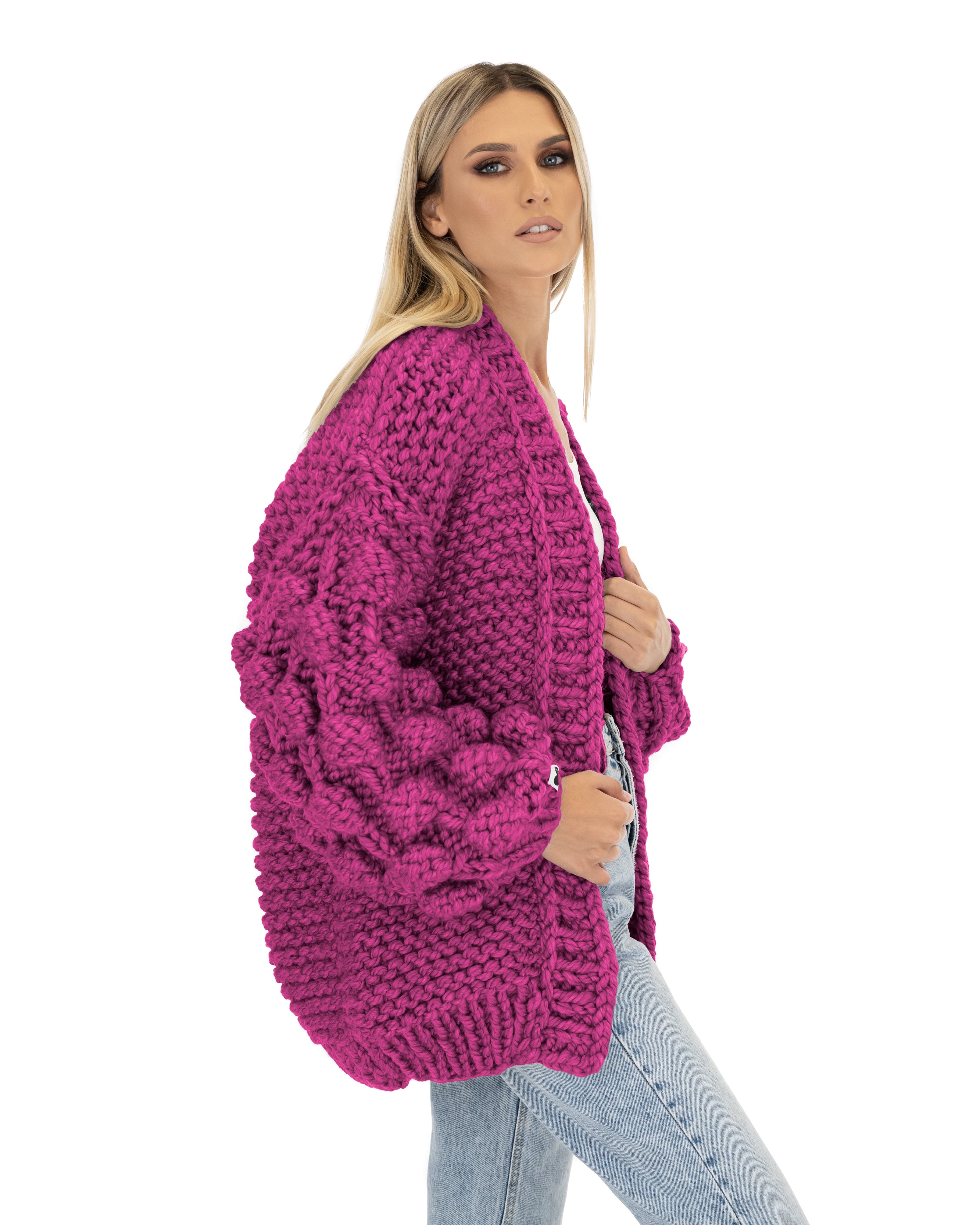 Stylish Bubble Sleeve Cardigan for Women - Soft Knit Open Front Sweater | Perfect for Office, Date Night & Casual Outfits