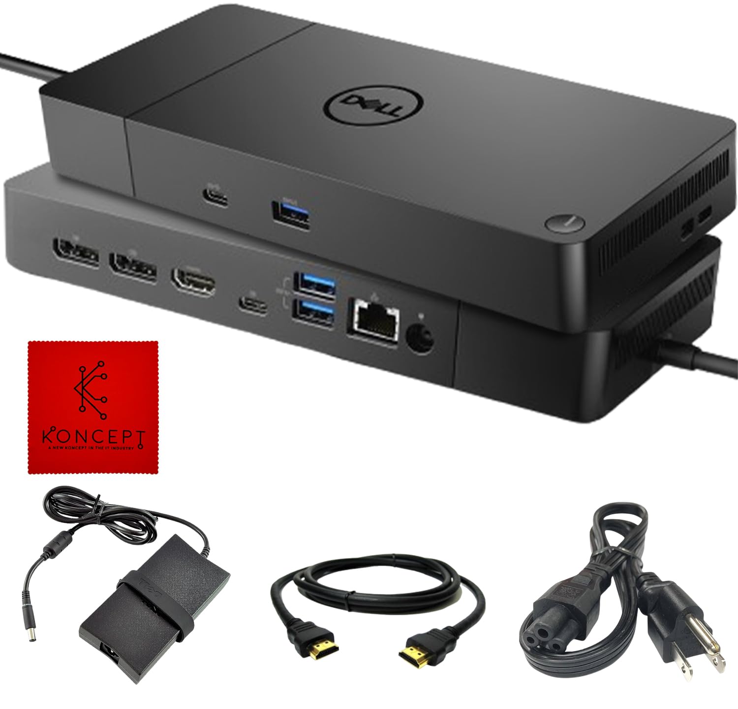 Dell WD19 USB C Docking Station for Laptops - Dual Monitor Support (HDMI & DisplayPort), 130W Power Delivery, Includes Power Cord & HDMI Cable - Perfect for Home Office, Remote Work & Multi-Screen Productivity