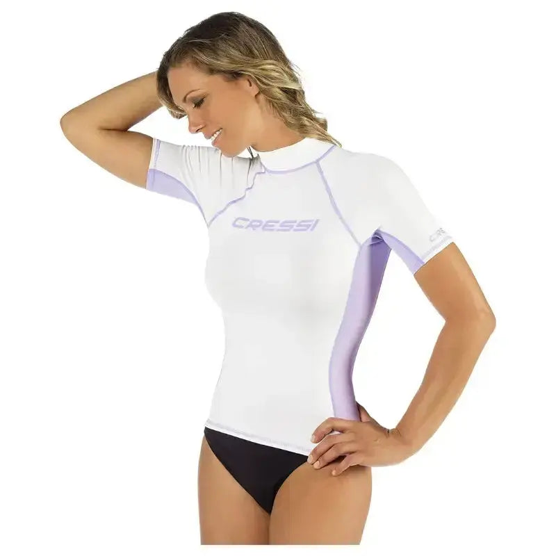 Women's Short Sleeve Rashguard - UPF 50+ Sun Protection Swim Shirt for Surfing, Yoga & Beach Activities | Cressi Lady Rash Guard | Perfect for Swimming, Water Sports & Outdoor Workouts