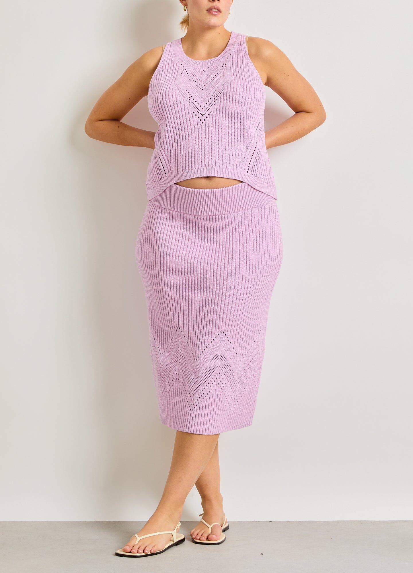 Delphine Cotton Pointelle Skirt - Women's Lace Trim Summer Skirt | Perfect for Beach Vacations, Date Nights & Casual Outings