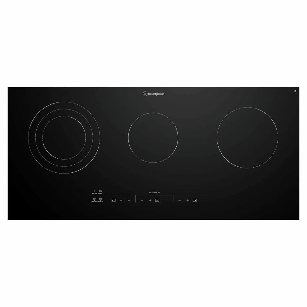 WESTINGHOUSE WHC933BD 36-Inch 3 Zone Ceramic Glass Cooktop with Triple Burner & Hob2Hood - Perfect for Modern Kitchens, Cooking Enthusiasts & Home Chefs