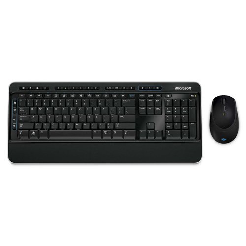 Microsoft Desktop 3000 Wireless Keyboard and Mouse Combo - Ergonomic Full-Size Keyboard with Quiet Click Mouse for PC, Laptop, Office & Home Use
