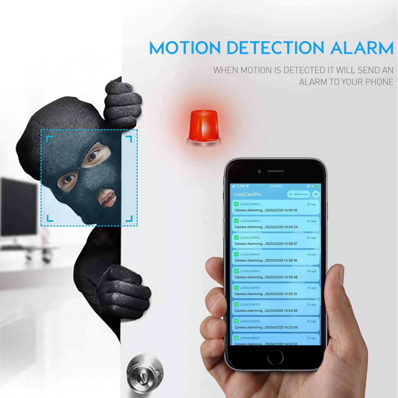 TECHNOVIEW Spy 4K WiFi Hidden Camera - Wireless Security Camera with 12-Hour Battery, Flexible Neck & Motion Detection for Home & Office Surveillance | Perfect for Baby Monitoring, Pet Watching & Indoor Security