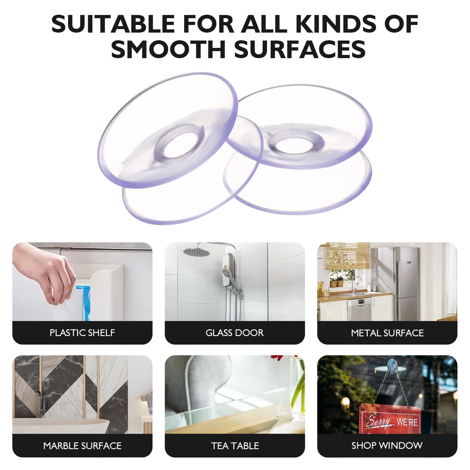 Alipis 10-Pack Heavy Duty Clear PVC Plastic Suction Cups - Non-Slip Shims & Bumpers for Glass, Bathroom Hooks, Table Mats - Perfect for Home, Office & Kitchen Organization