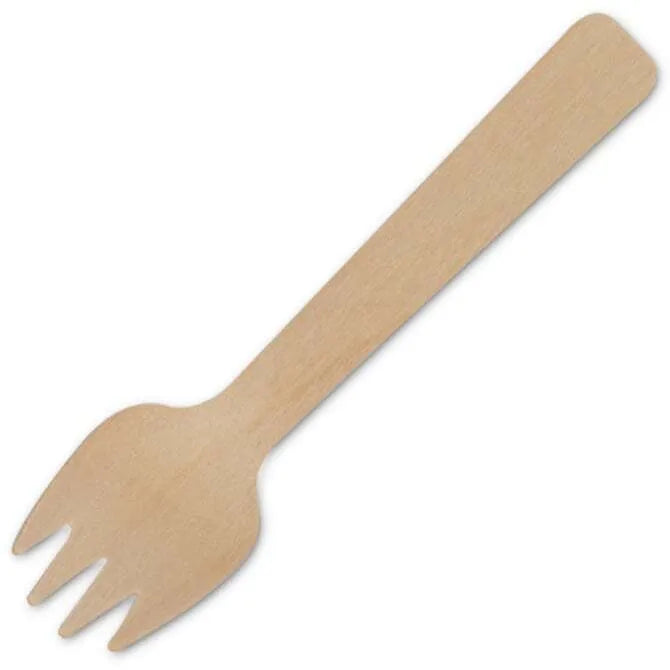 Eco-Friendly Wooden Mini Spork Set - Portable Reusable Cutlery for Camping, Travel & Picnics | Sustainable Bamboo Utensils for Outdoor Dining