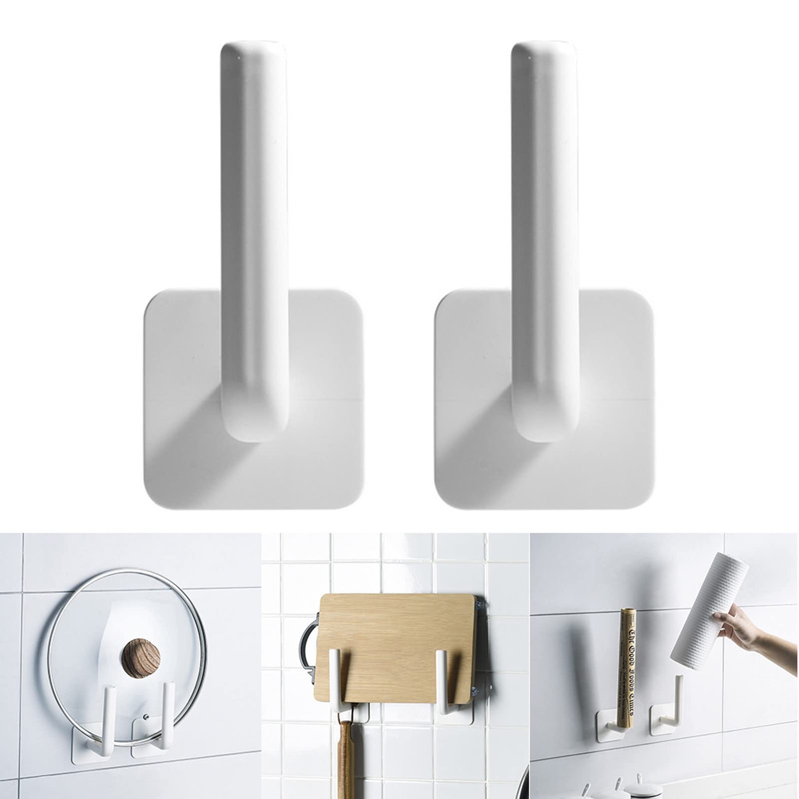 2-Pack No-Drill Paper Towel Holder & Wall-Mounted Tool Organizer - Multi-Purpose Hanging Storage Rack for Bathroom, Kitchen, Garage & Garden - Durable Home Utility Organization Solution for Towels, Tools & Cleaning Supplies