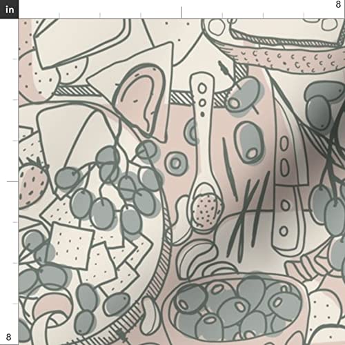 Premium Spoonflower Fabric - Charcuterie Board Food Print on Soft Minky Fabric Fat Quarter for Sewing Projects, Baby Blankets & Quilt Backing - Perfect for DIY Crafts, Nursery Decor & Cozy Home Textiles