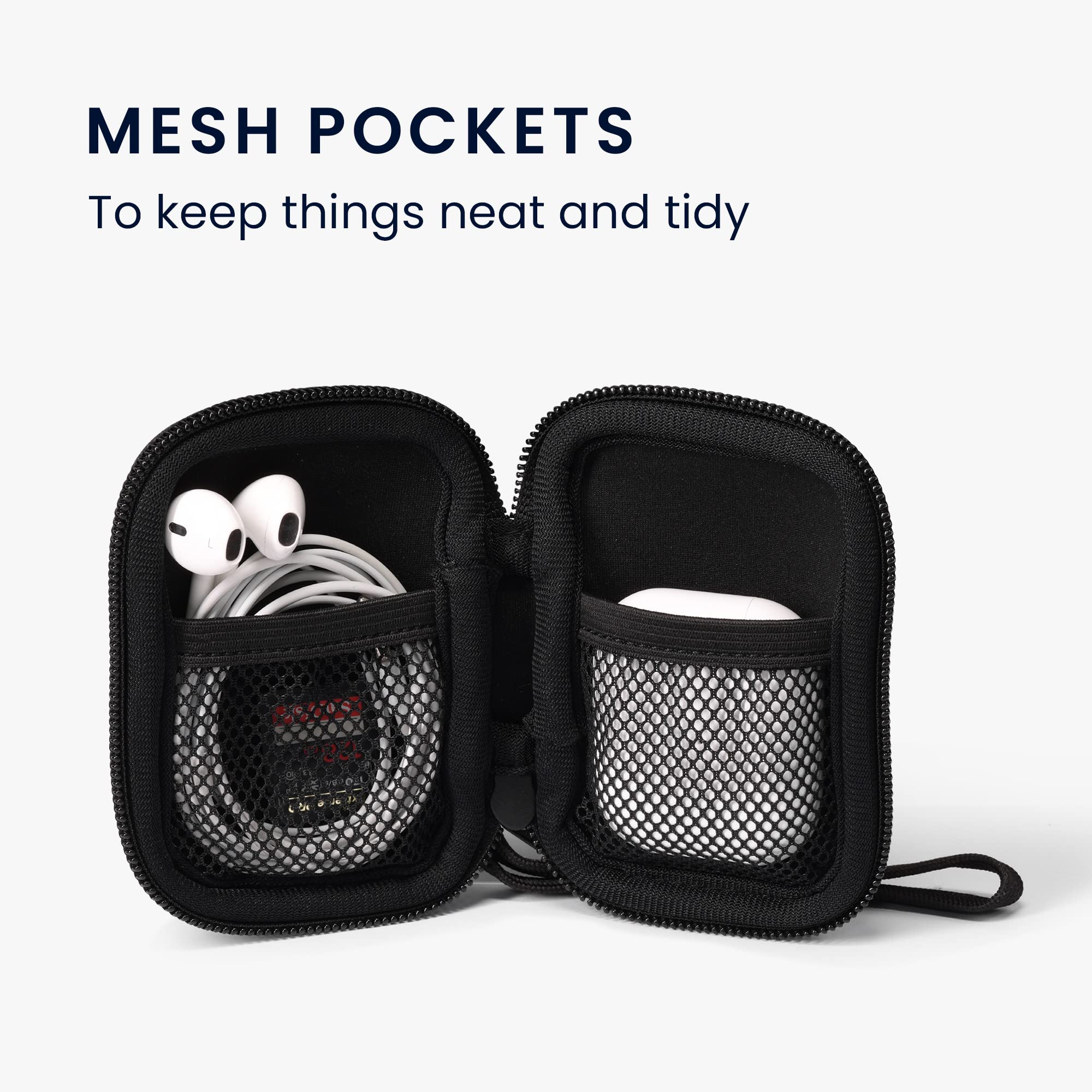kwmobile Neoprene Protective Case for in-Ear Headphones - 2.3 x 3.5 inch (6 x 9 cm) Zippered Storage Pouch - Keep Your Headphones Safe and Organized - Perfect for Travel, Gym & Daily Use