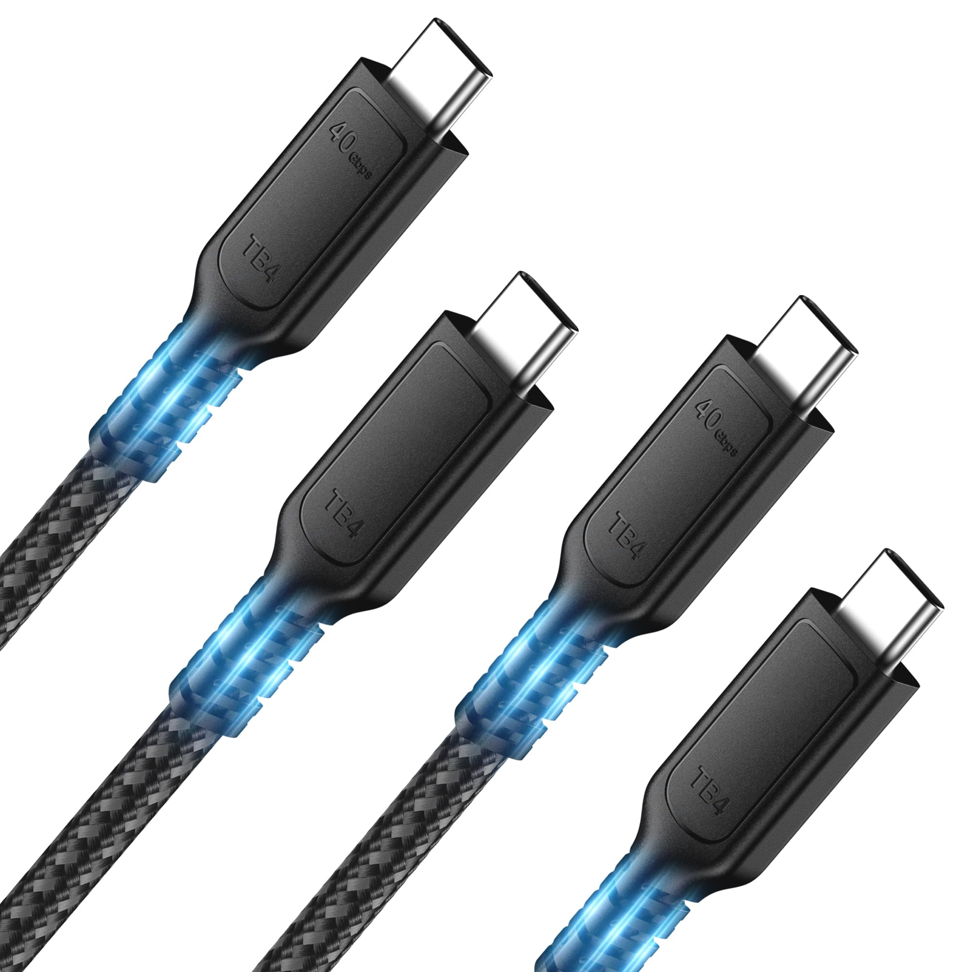 2 Pack USB C to USB C Cable 1.6Ft, 40Gbps Thunderbolt 4 USB 4 Fast Charging Cable - 240W PD, 8K HD Display - Compatible with MacBook Pro, iPhone 16, Samsung Galaxy S24, iPad Pro - Perfect for Home Office, Gaming & Travel Charging