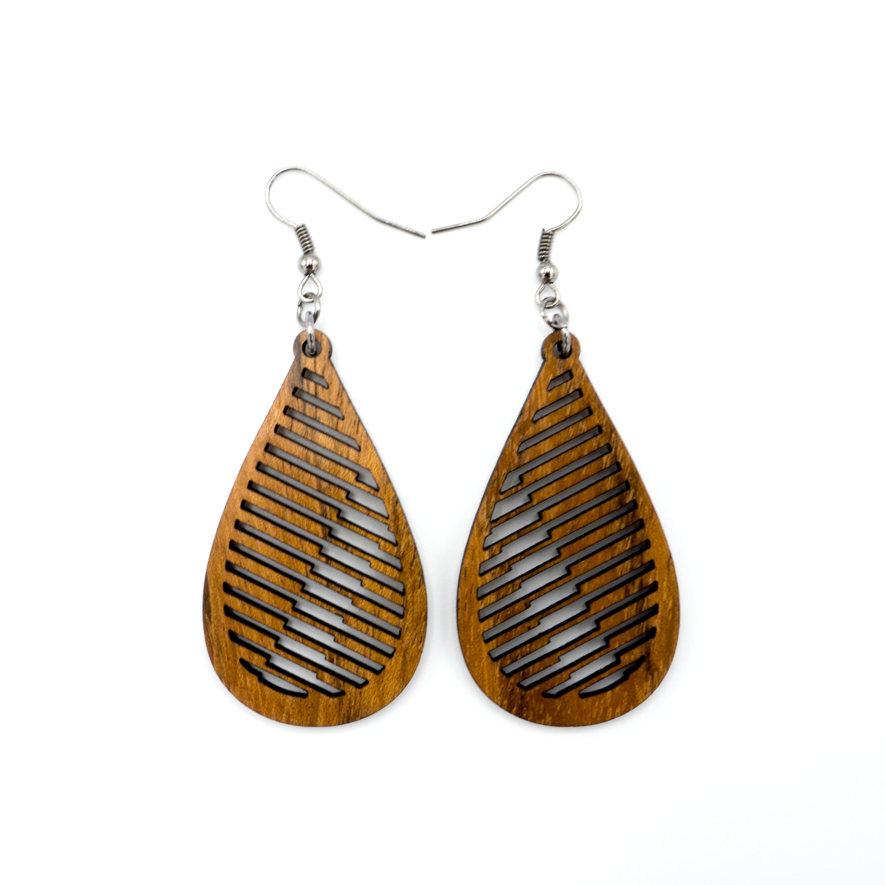 Handmade Jatoba Wood Drop Earrings - Lightweight & Hypoallergenic Dangle Earrings for Women - Boho Chic Accessories for Everyday Wear, Parties & Special Occasions