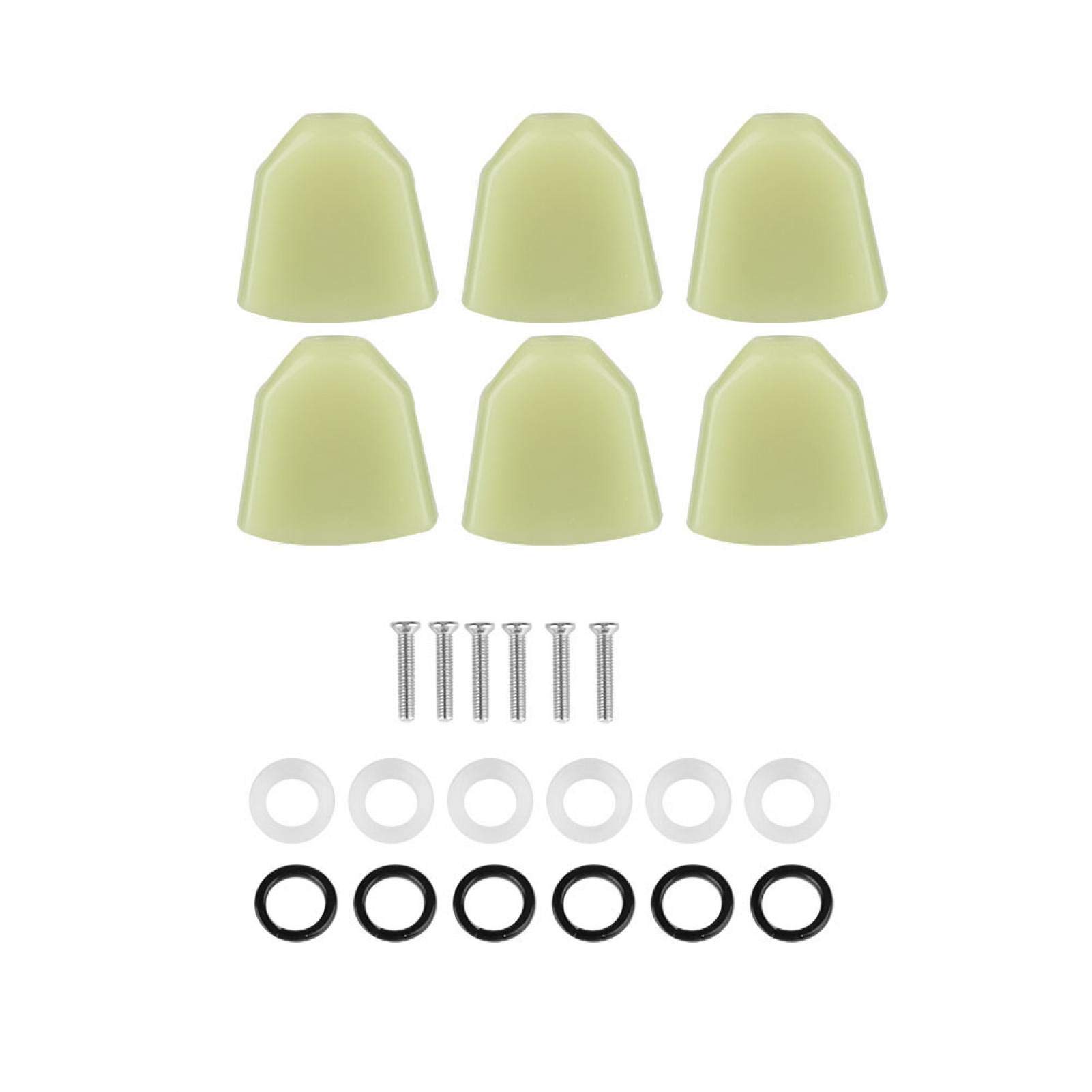 Tomotato 6-Piece Acrylic Guitar Tuning Peg Buttons Set - Replacement Machine Heads for Acoustic & Electric Guitars (Green) - Perfect for Guitar Maintenance, Customization & Smooth Tuning