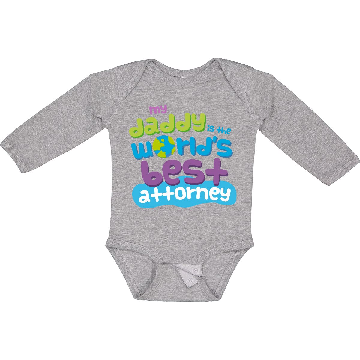 Inktastic Attorney Dad Lawyer Gift - Long Sleeve Baby Bodysuit for Newborns - Perfect for Law Office Visits & Professional Family Photos