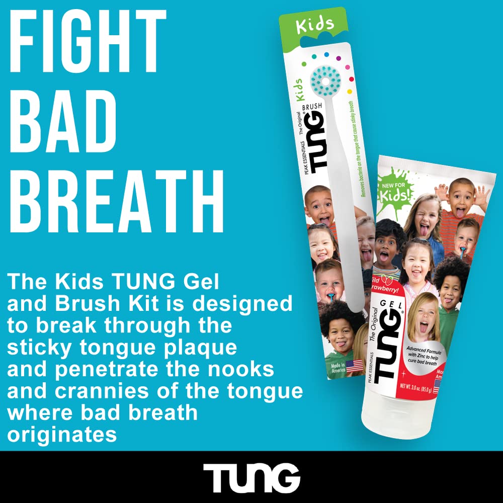 Kids Tongue Cleaner & Scraper Set of 2 - American Made Child Safe Tongue Brush & Scrubber for Fresh Breath - Perfect for Daily Oral Hygiene Routine at Home or Travel