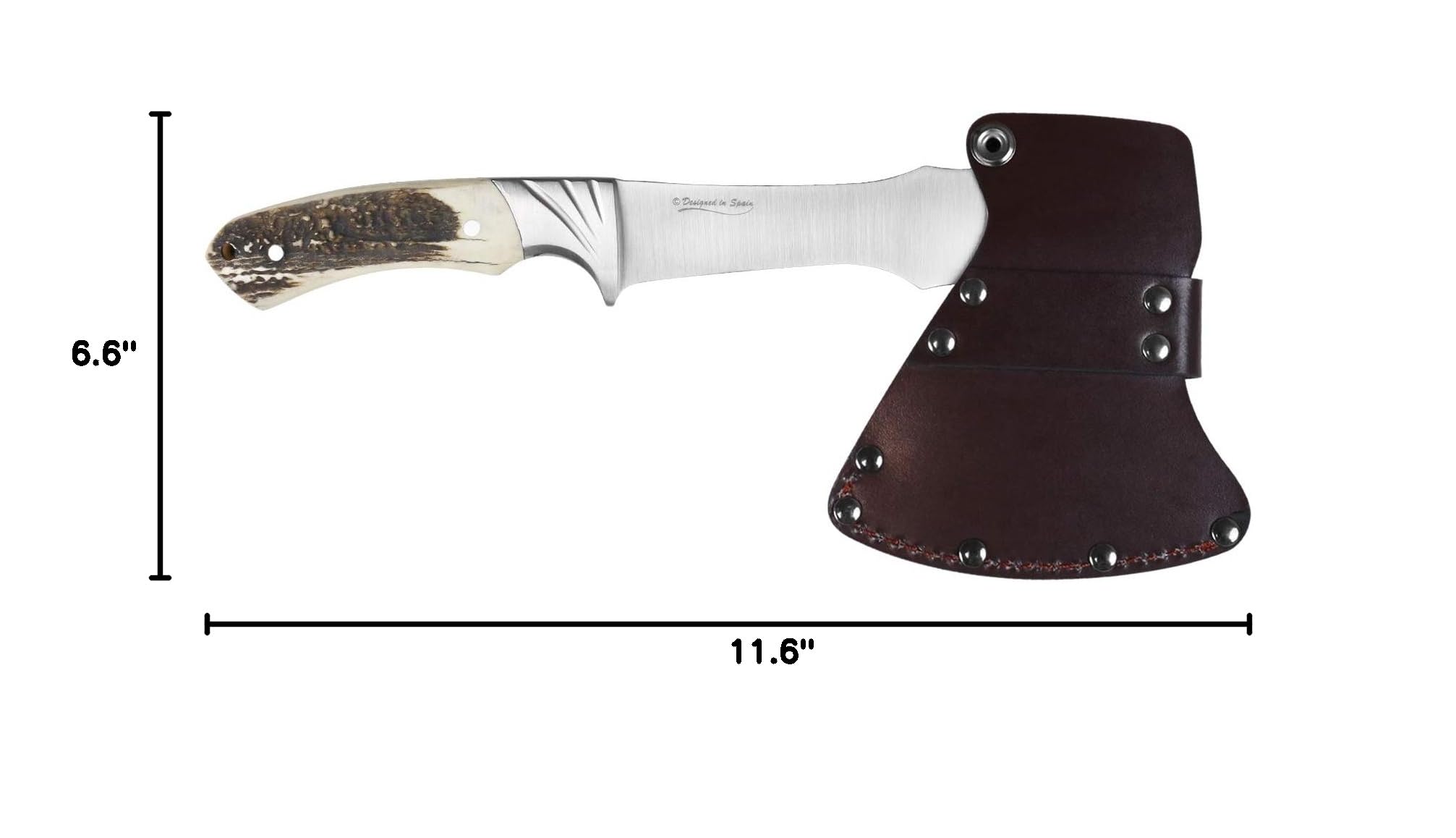 iFIELD Survival Axe - 6.6 Inch Stainless Steel Blade, 11.4 Inch Overall - Camping Axe with Leather Sheath for Outdoor Activities, Hiking, Fishing & Hunting | Perfect for Campers, Adventurers & Survivalists