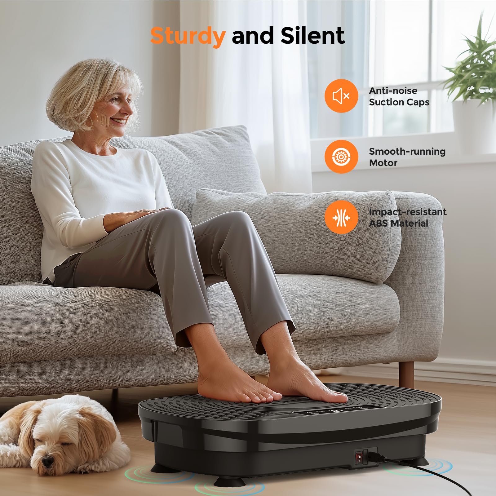 FEIERDUN Vibration Plate Exercise Machine for Weight Loss & Toning - Whole Body Vibration Platform with Resistance Bands & Remote Control - Home Gym Workout Equipment for Fitness & Recovery