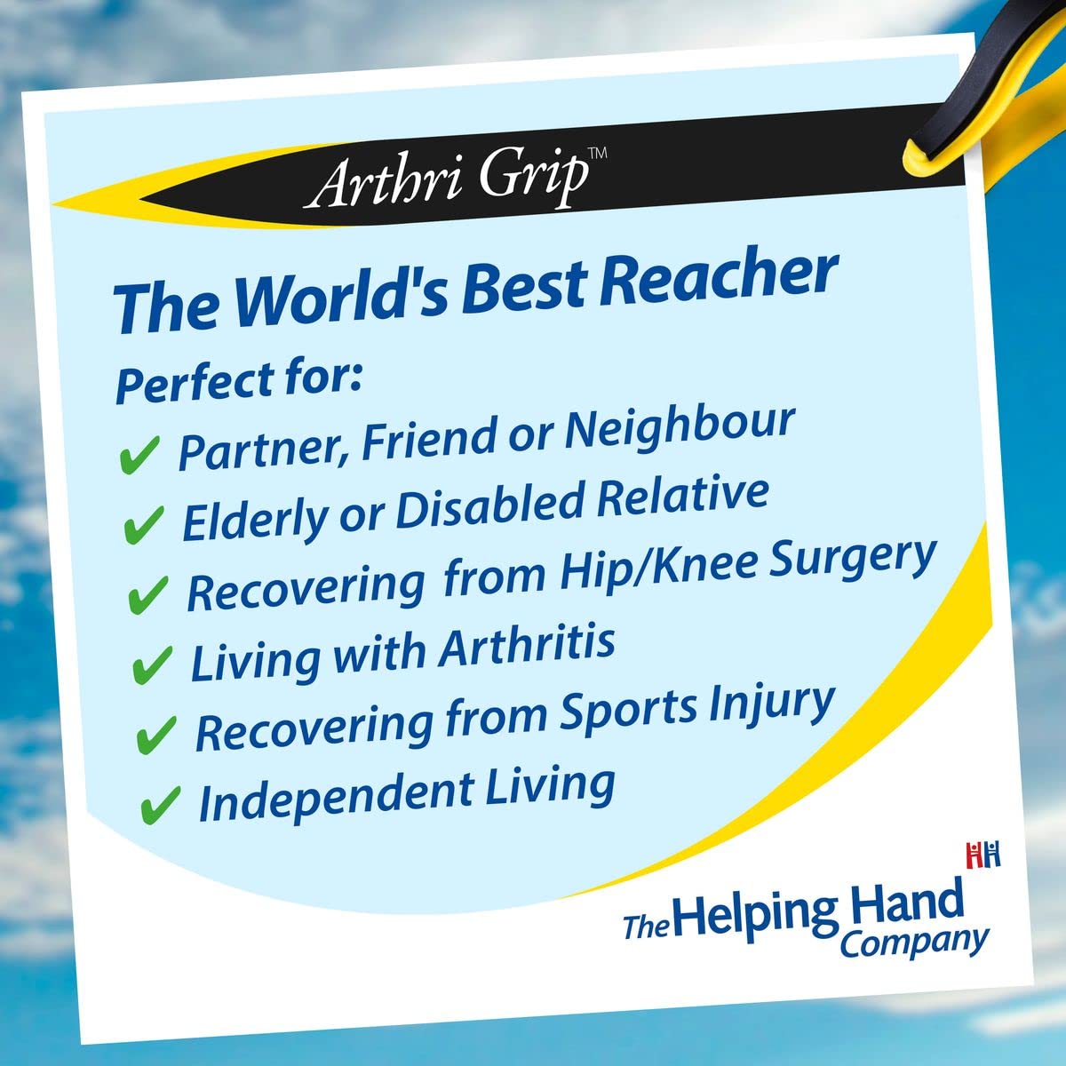 Helping Hand HA8432 Arthri Grip Reacher Grabber 32 Inch (82cm) Mobility Aid Tool - Perfect for Elderly, Disabled & Household Use for Picking Up Items