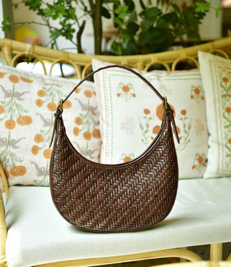 Handwoven Crescent Shoulder Bag for Women - Boho Crossbody Purse with Adjustable Strap - Perfect for Travel, Shopping & Everyday Use