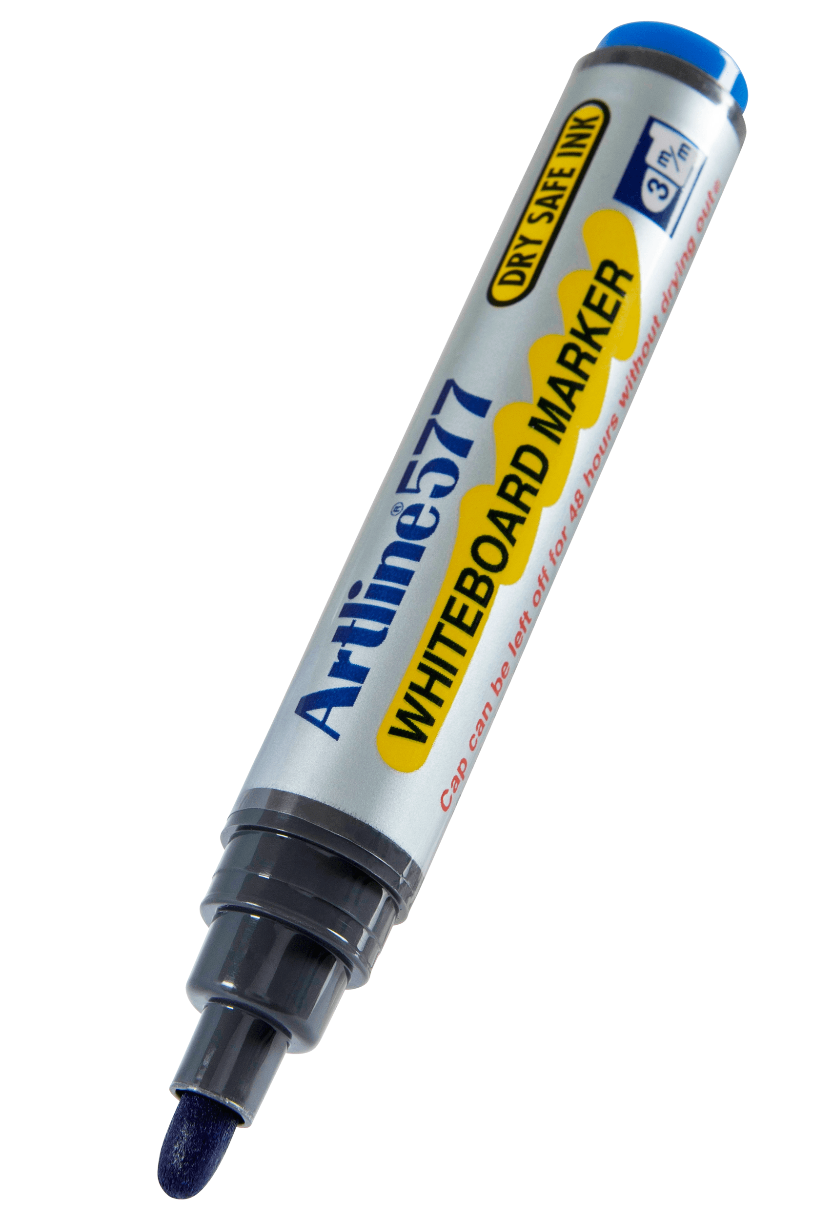 Artline 577 Whiteboard Markers - 3mm Bullet Tip, Blue Ink, Pack of 12 - Perfect for Office Meetings, Classroom Teaching & Home Organization