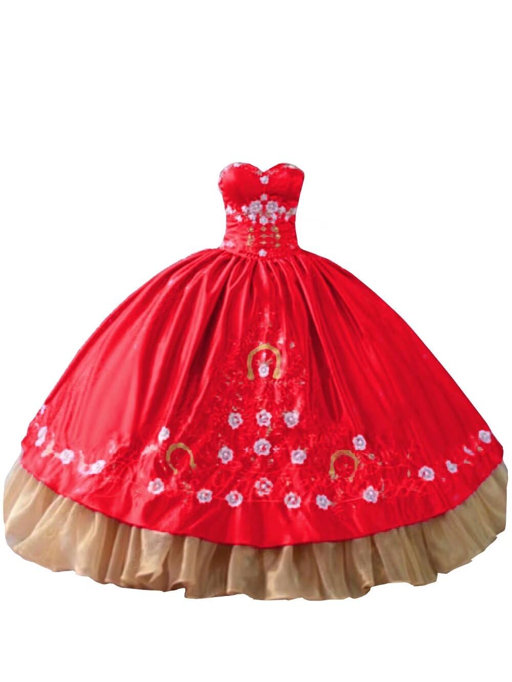 Strapless Embroidered Beads Quinceanera Dress - Mexican Charro Party Sweet 15 Ball Gown for 2025 | Perfect for Quinceañeras, Weddings & Special Occasions