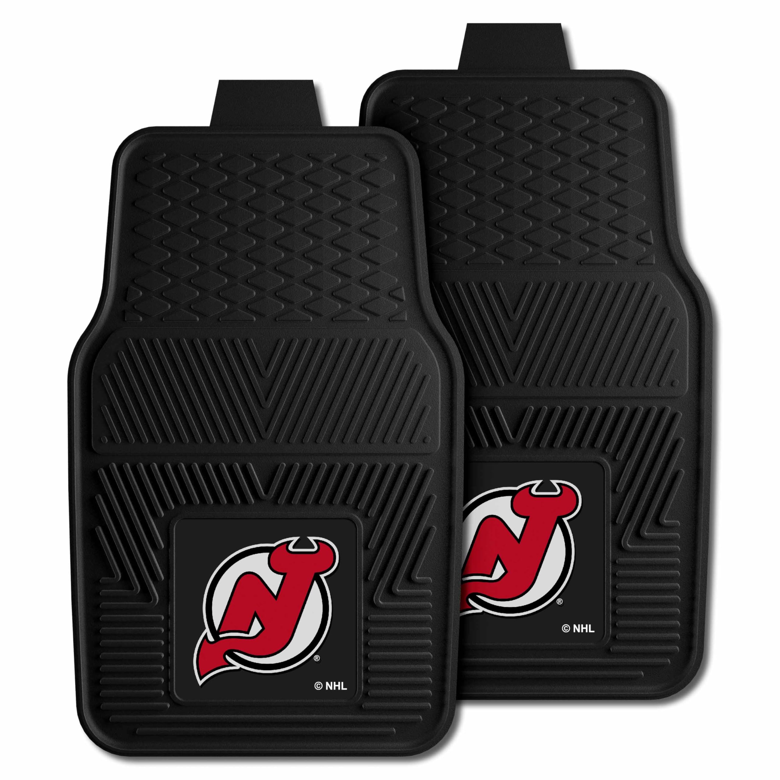 FanMats NHL New Jersey Devils Heavy Duty Vinyl Car Floor Mats - Durable All-Weather Protection for Trucks, SUVs & Sedans - Perfect for Sports Fans & Commuters