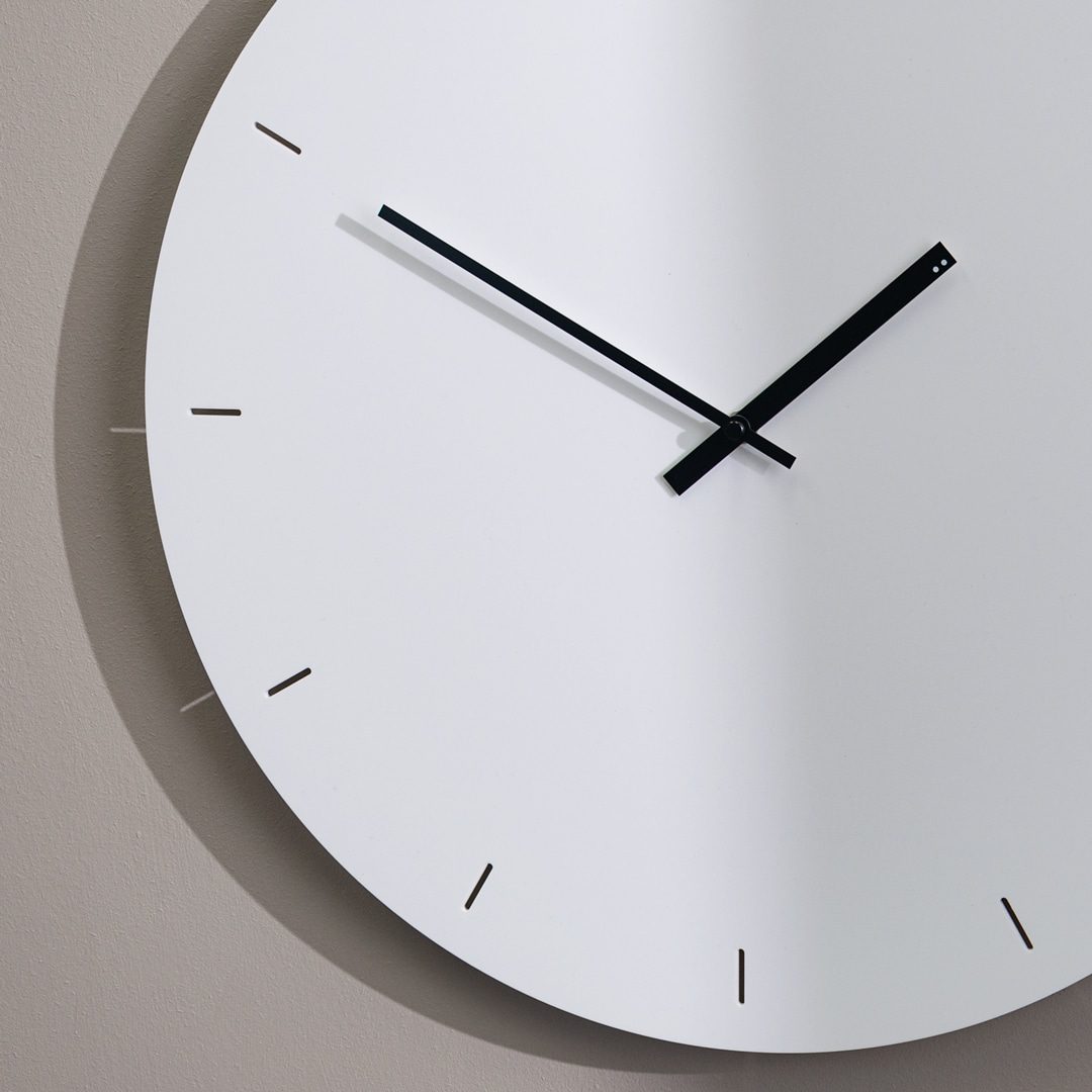 TOO DESIGNS Minimalist White Wall Clock 49cm - Modern Scandinavian Home Decor for Living Room, Bedroom & Office