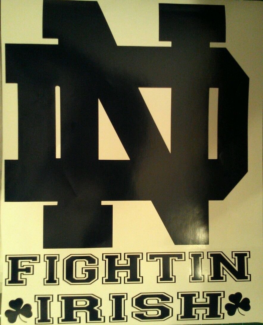 Notre Dame ND Cornhole Game Decals Set with 2 Blue Hole Rings - Premium Cornhole Board Decals for Tailgating, Backyard Parties & College Sports Events