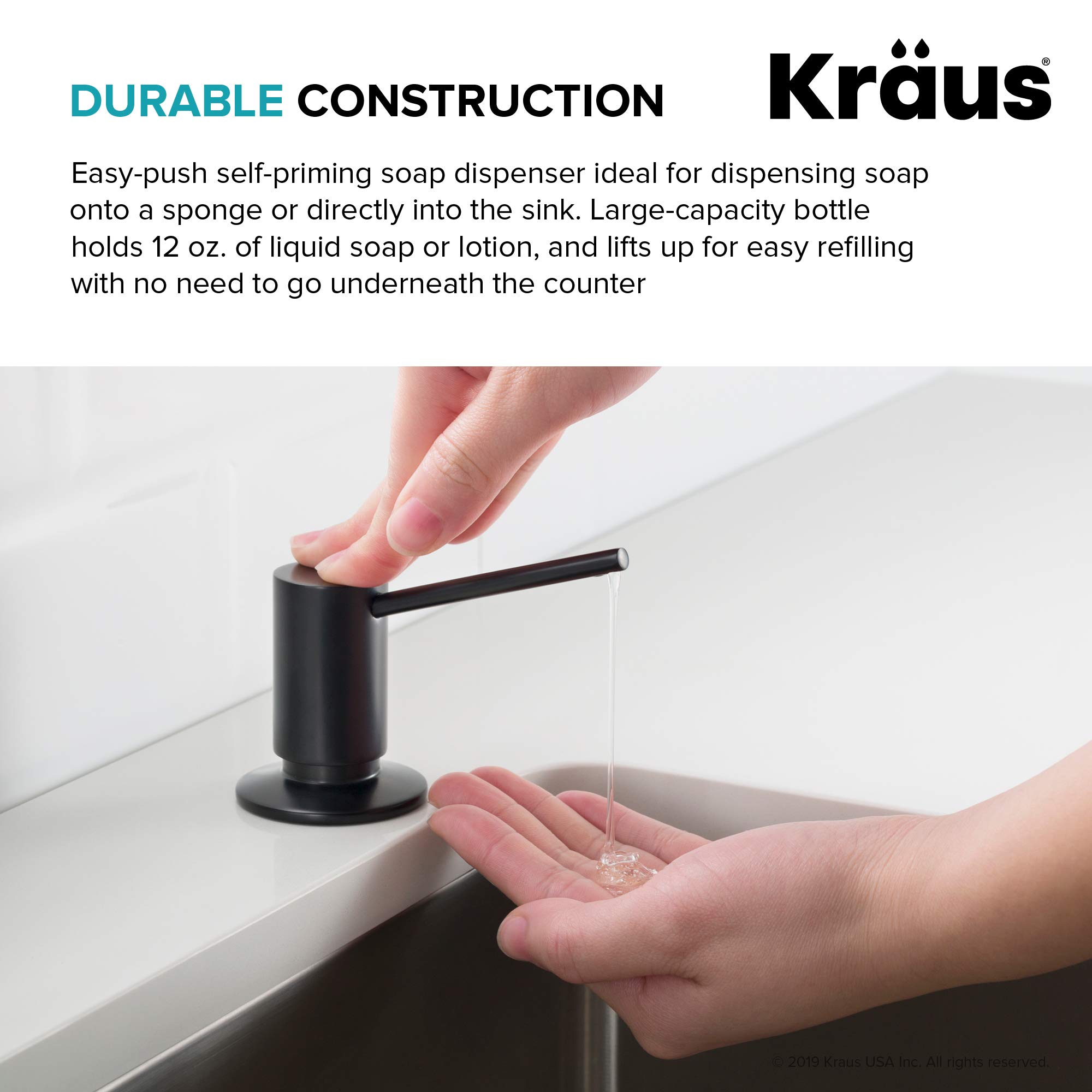 KRAUS Brushed Gold Kitchen Soap and Lotion Dispenser - Premium Touchless Automatic Liquid Soap Dispenser for Bathroom & Kitchen, KSD-41BG | Perfect for Modern Homes & Commercial Spaces