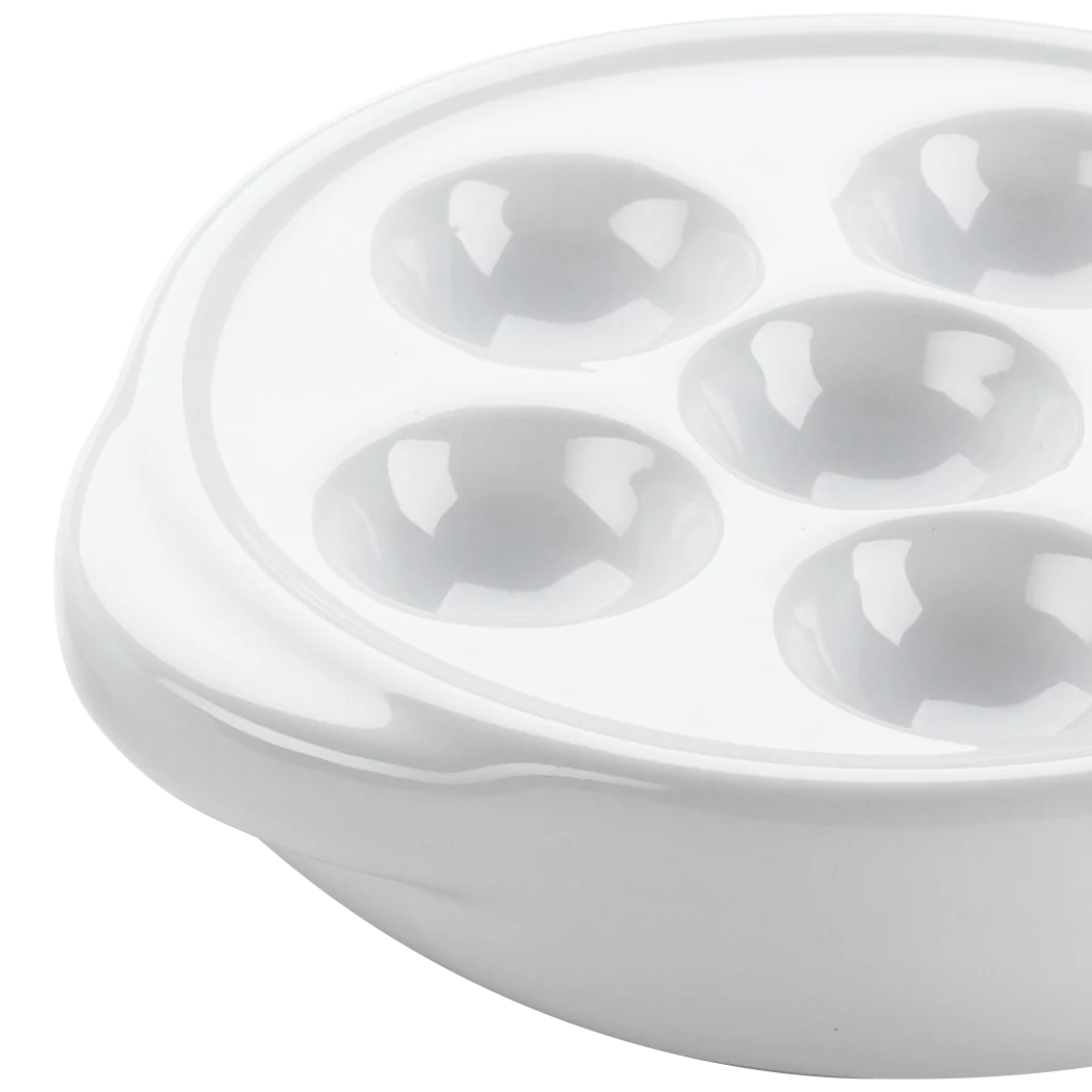 Premium Browne Escargot Dish with 6 Holes - Elegant White Ceramic Serving Plate for Escargot, Seafood & Appetizers - Perfect for French Cuisine, Dinner Parties & Gourmet Dining