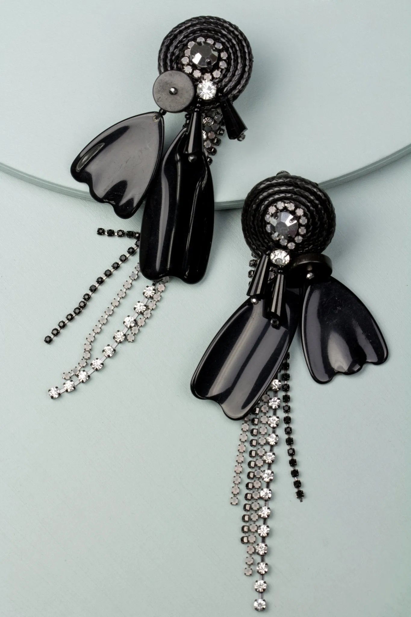 Beaded Clip On Abstract Crystal Earrings for Women - Fashion Statement Dangle Earrings for Parties, Weddings & Special Occasions