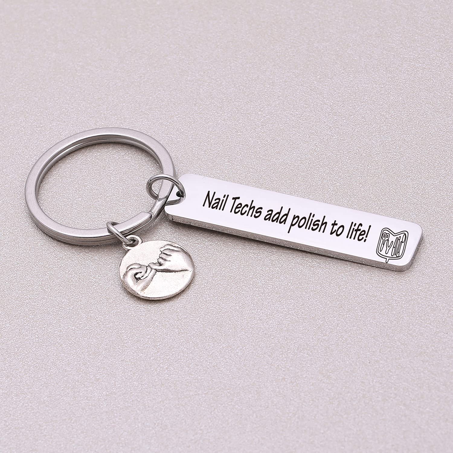 RSZOTW Nail Technician Keychain - Stylish Cosmetology Jewelry Gift for Manicurists, Nail Stylists & Beauty Professionals - Perfect Thank You Gift for Nail Techs - Great for Salons, Spas & Cosmetology Graduation Gifts