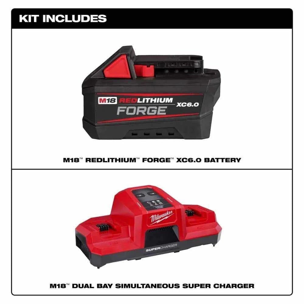 Milwaukee M18™ Dual Bay Super Charger Starter Kit - Fast Charging for M18 Batteries - Perfect for Power Tools & Outdoor Equipment