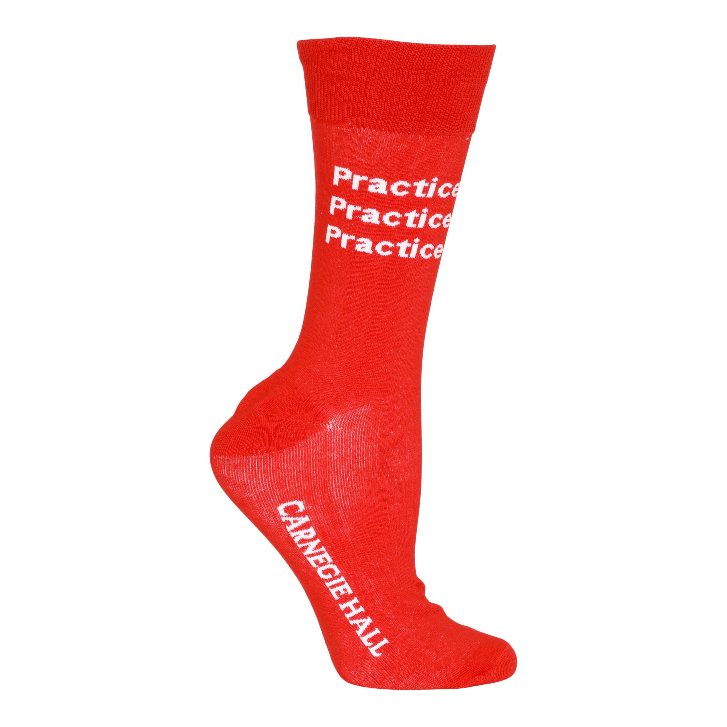 Practice, Practice, Practice Motivational Socks - Red Athletic Grip Socks for Yoga, Running & Workouts - Non-Slip Performance Socks for Sports & Fitness