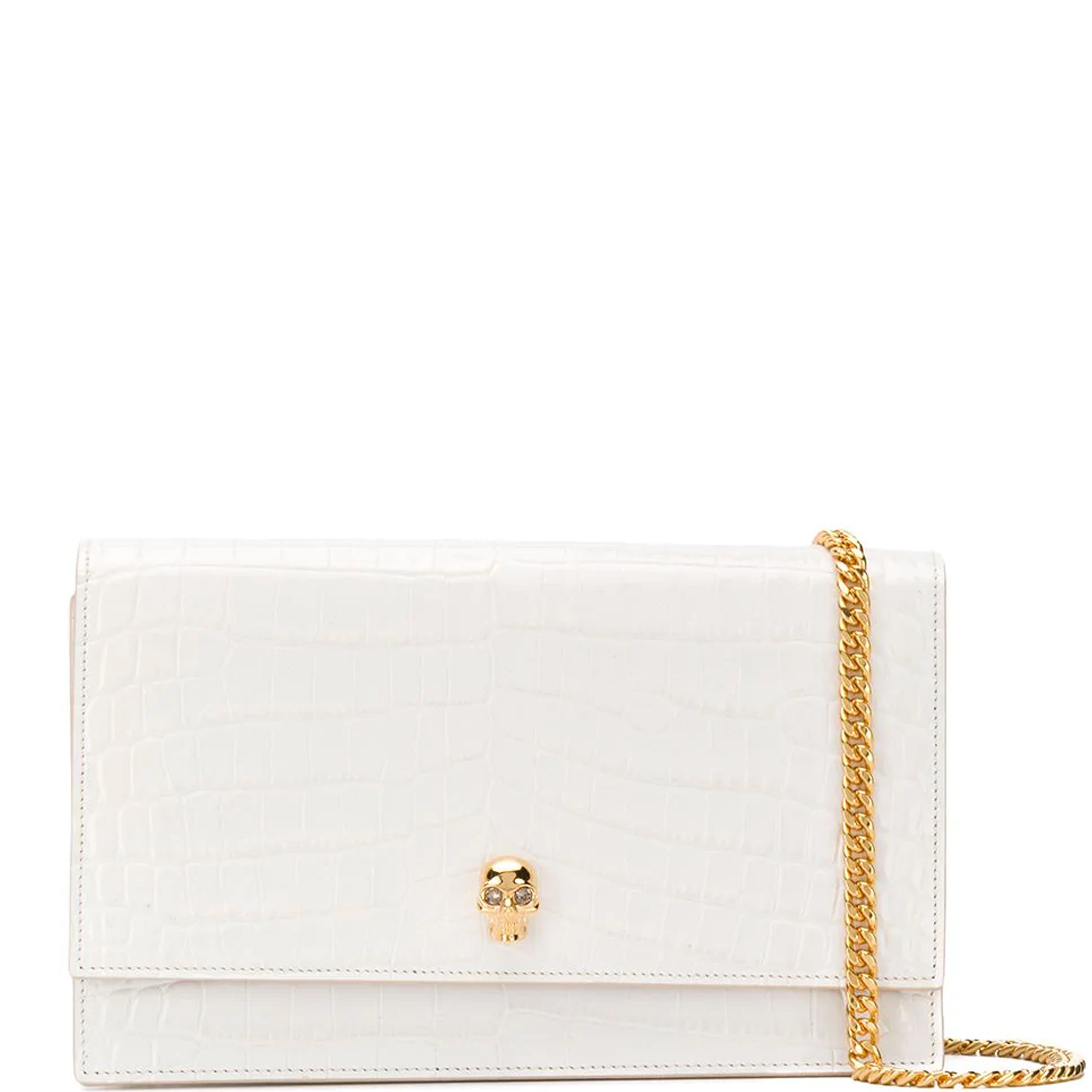 Premium Skull Print Medium Crossbody Bag in Deep Ivory - Gothic Fashion Accessory for Women, Perfect for Parties, Concerts & Everyday Use