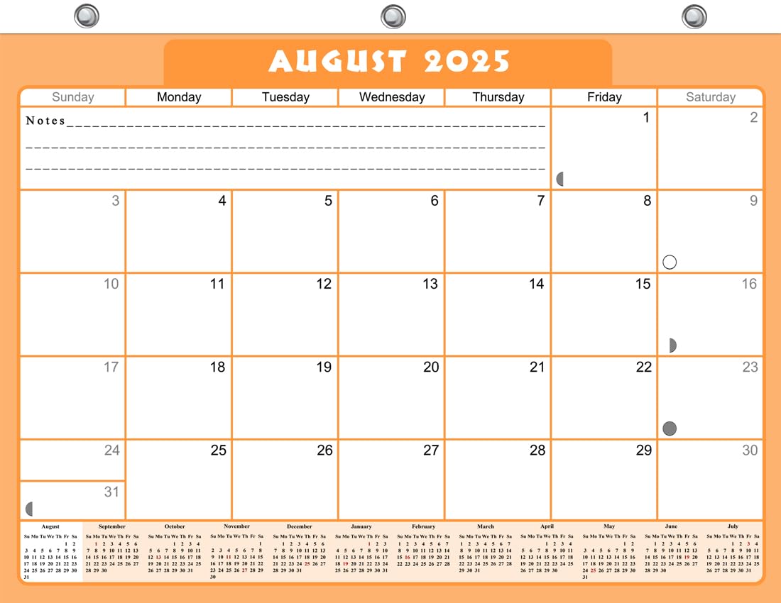 2025-2026 12-Month Academic Student Planner | College Calendar for 3-Ring Binder, Desk or Wall | School & Office Supplies | Made in USA | Perfect for Class Scheduling, Homework Tracking & Time Management