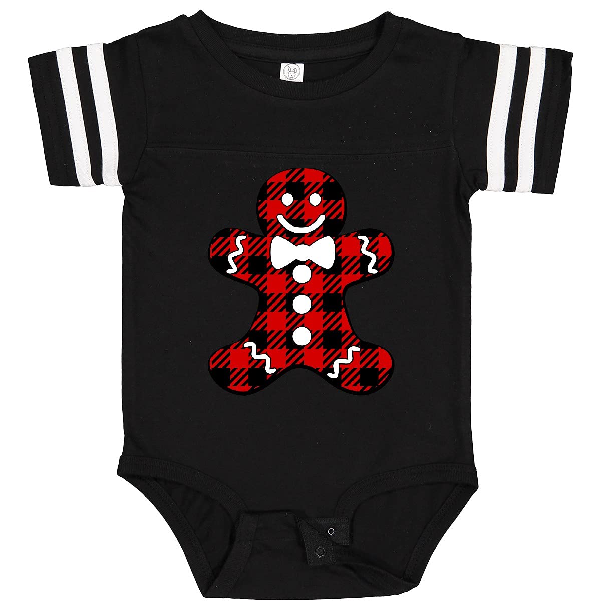Inktastic Buffalo Plaid Gingerbread Man Baby Bodysuit - Cute Christmas Outfit for Infants & Toddlers - Perfect for Holiday Photos, Family Gatherings & Festive Celebrations
