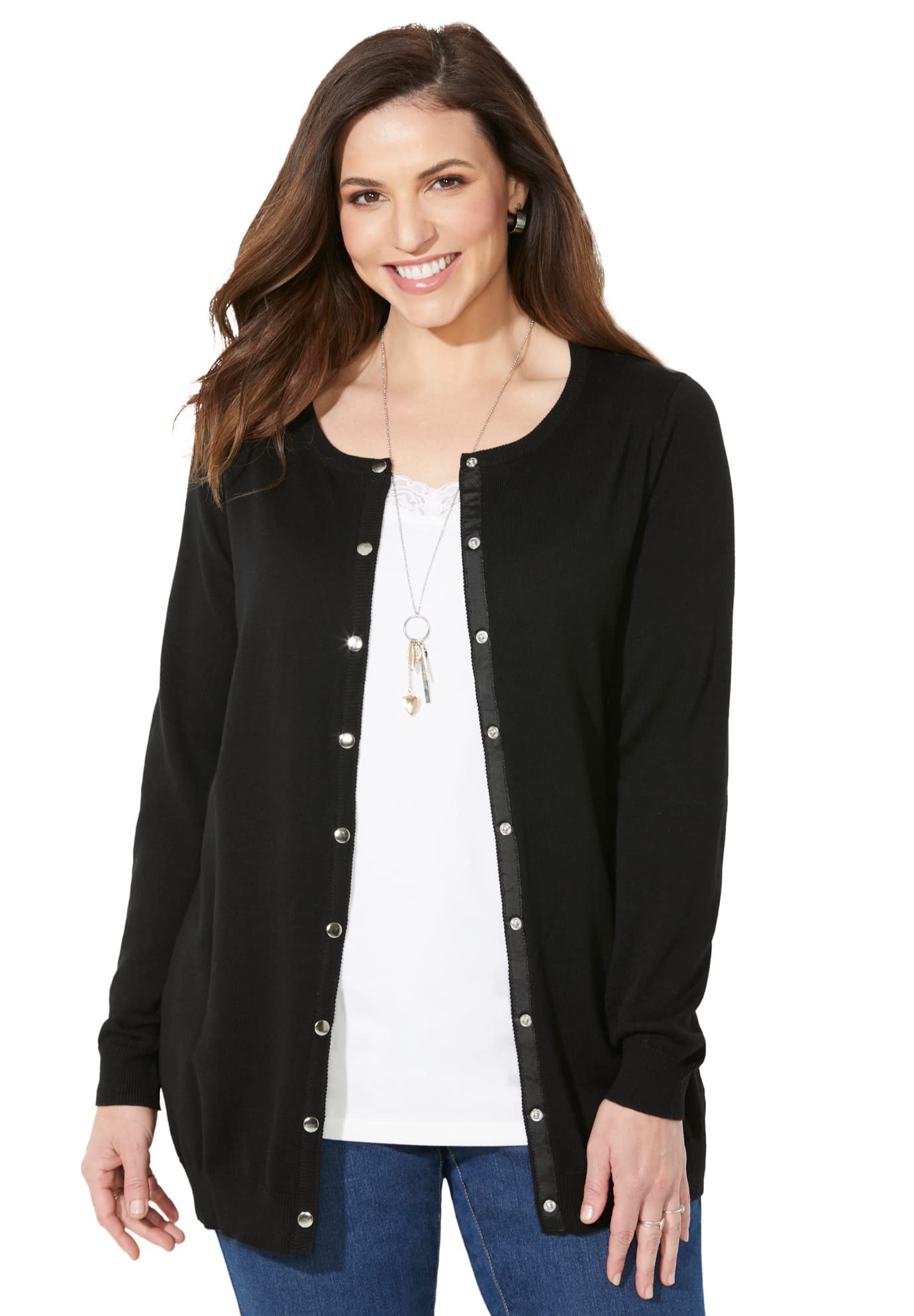 Catherine's Women's Plus Size Timeless Cardigan Sweater - Soft & Cozy Knit Wrap for Casual Outfits & Office Wear