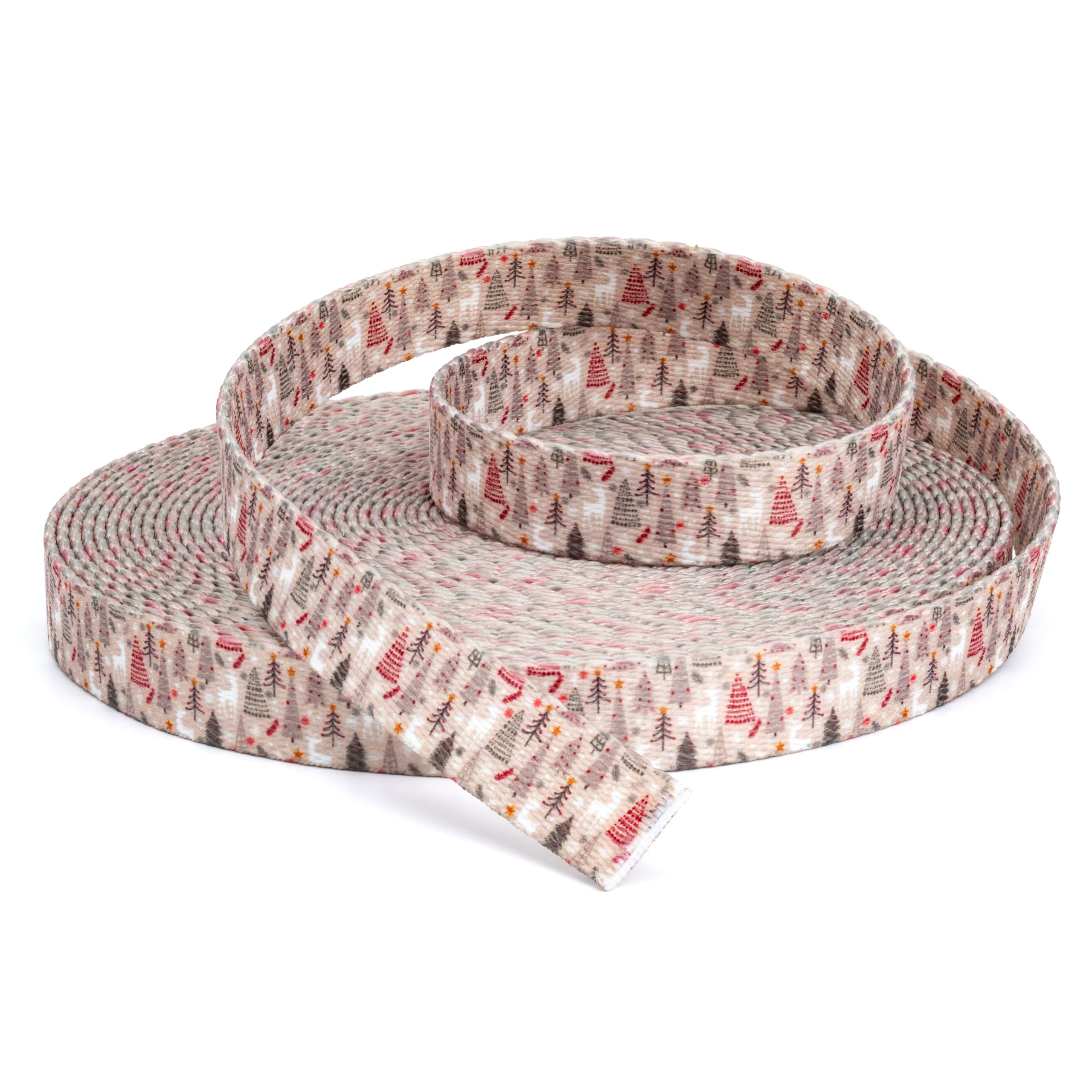 Country Brook Design - Woodland Christmas Polyester Webbing for Holiday Decorations, DIY Crafts, Gift Wrapping & Seasonal Home Decor
