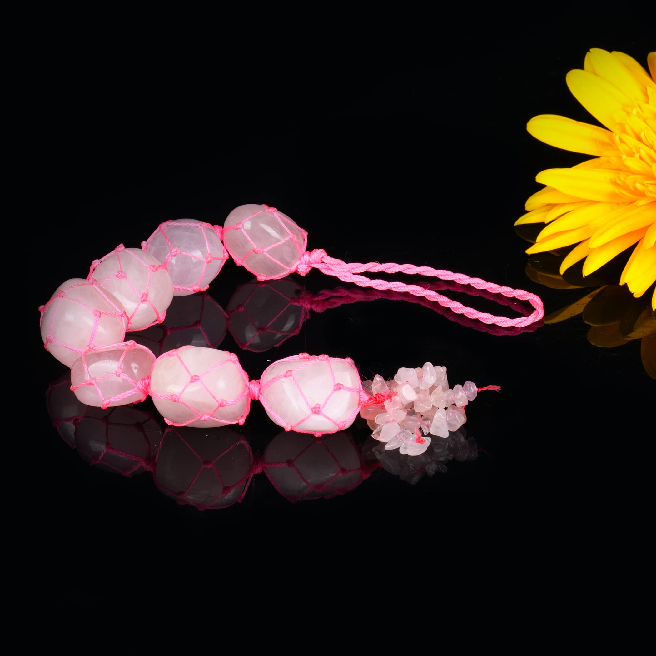 Rose Quartz Crystal Car Charm - Feng Shui Rearview Mirror Hanging for Positive Energy & Protection | Spiritual Decor & Car Accessory for Safe Travel & Good Vibes | Meditation, Stress Relief & Harmonious Energy | Perfect for Daily Commute, Road Trips & Yoga Lovers | Enhance Vehicle Atmosphere & Create Peaceful Driving Environment | Ideal for Energy Healing, Feng Shui Home Decor & Mindful Driving