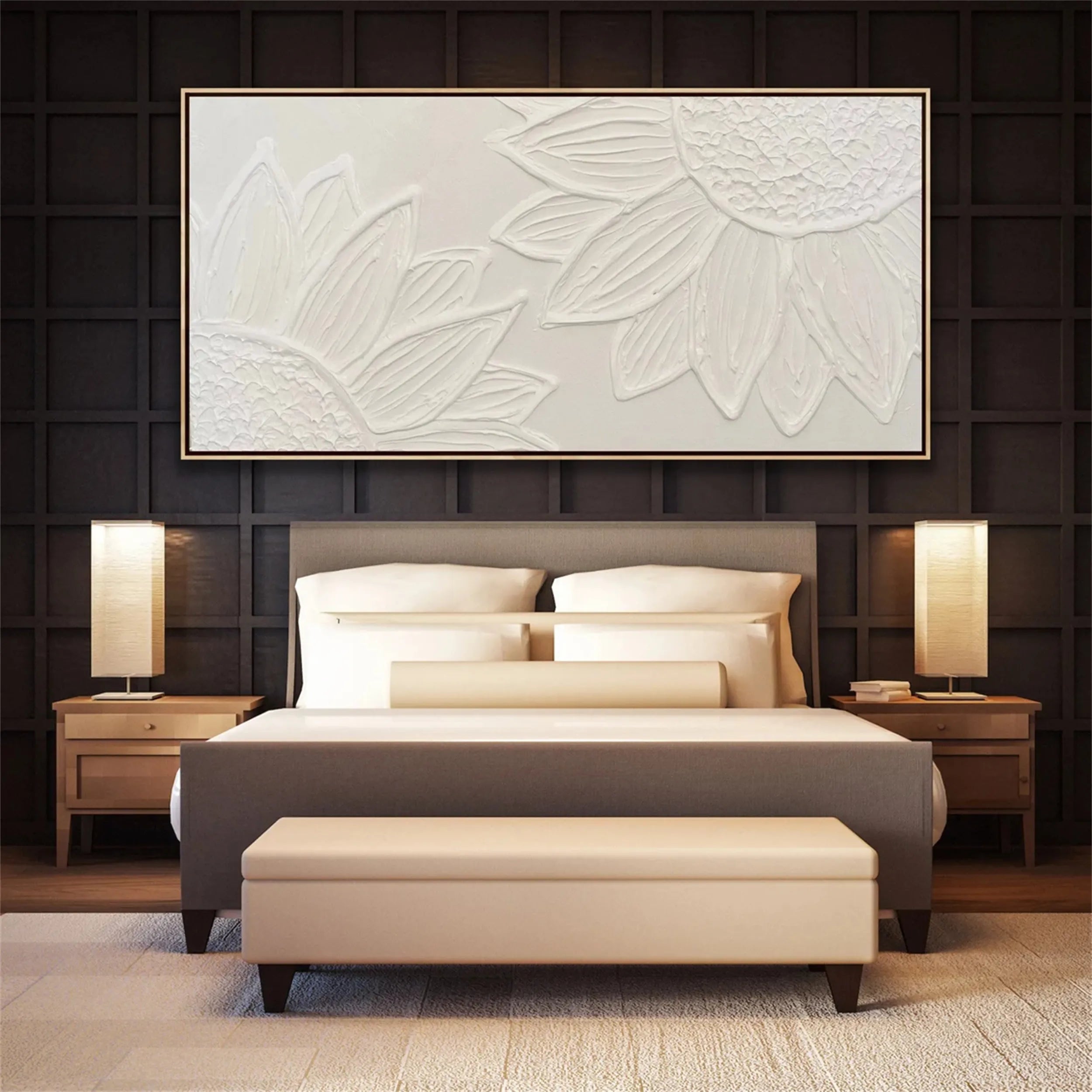 Flower and Tree Painting #FT073 - Handmade Canvas Wall Art for Home & Office Decor - Perfect for Living Room, Bedroom, or Gift