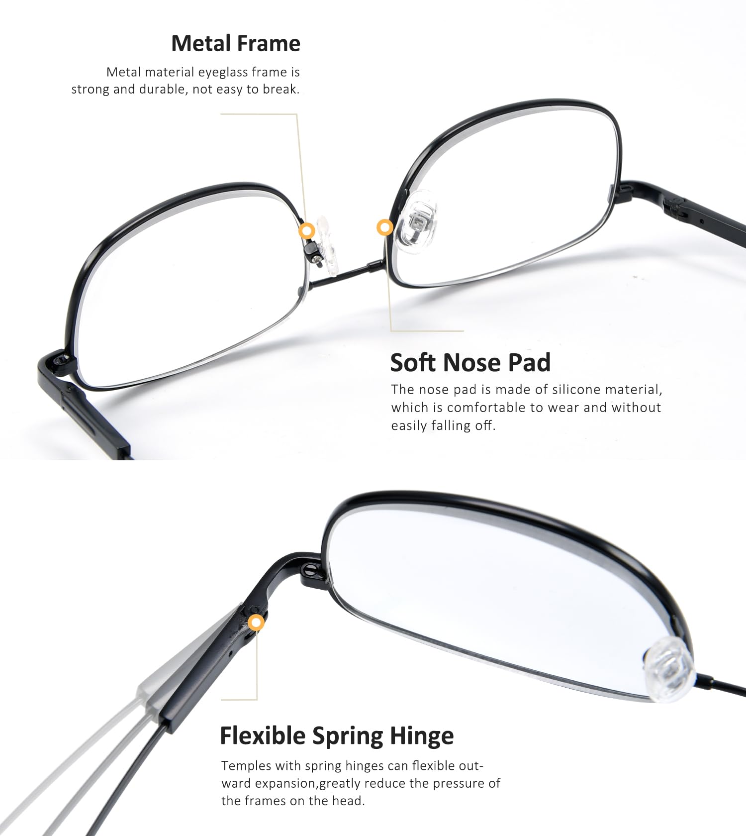 BFOCO Blue Light Blocking Progressive Reading Glasses for Women & Men - Multifocus Spring Hinge Readers (Gunmetal, 1.00 Strength) - Perfect for Computer Work, Reading & Screen Time