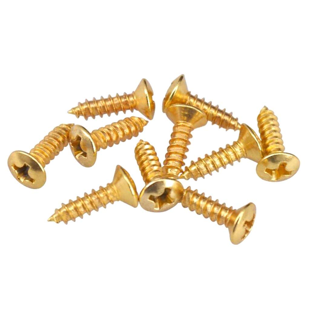 50 Pieces Gold Guitar Pickguard Mounting Screws for Electric & Bass Guitars - Replacement Parts & Accessories for DIY Guitar Repair and Maintenance