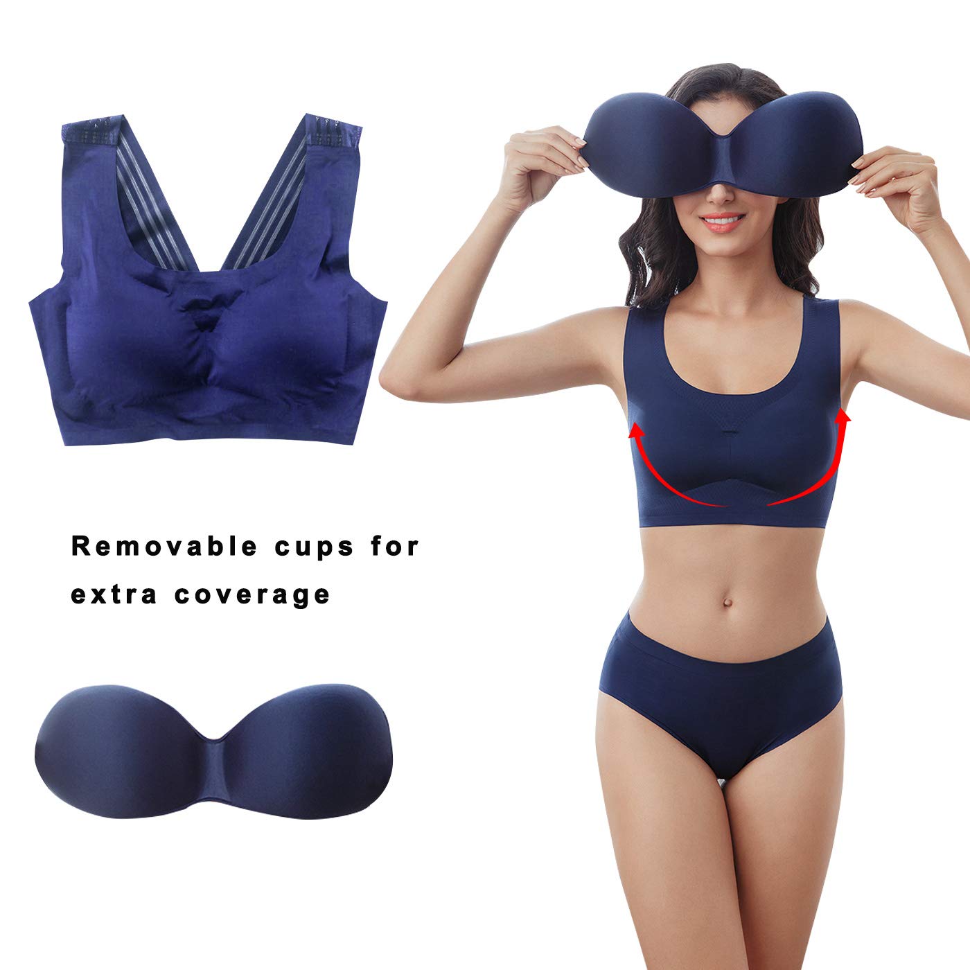 FEOYA Women’s Sleep Bra Plus Size - Wireless Stretch Bralette for Sports & Lounge - Comfortable Support for Sleeping, Yoga, and Relaxation