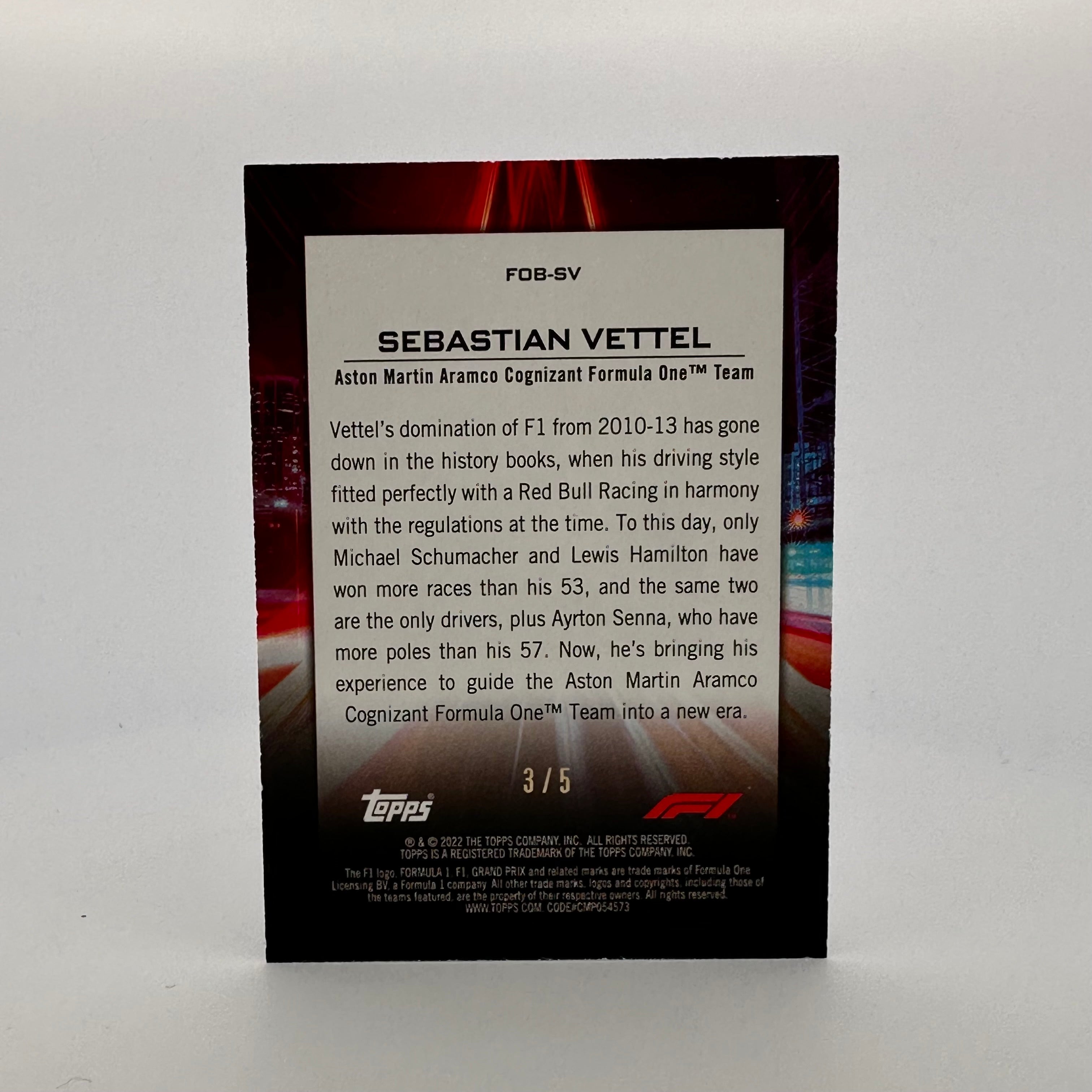 Sebastian Vettel 2022 Formula 1 Flash Of Brilliance 3/5 Red #FOBSB - Collectible Racing Memorabilia for F1 Fans & Sports Enthusiasts