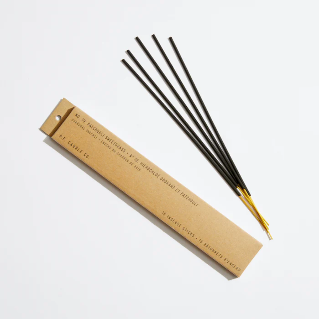 PF Candle Co Patchouli Sweetgrass Incense Sticks - Natural Aromatherapy for Relaxation, Meditation & Home Fragrance